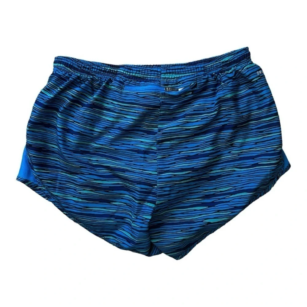 NIKE Dri Fit Equilibrium Modern Tempo Blue Heathered Stripes Running Shorts